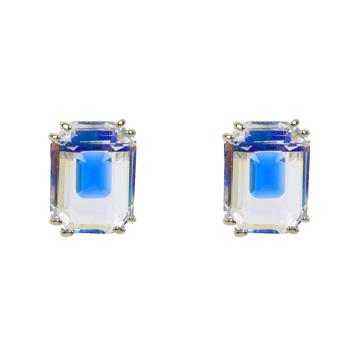Colorful Geometric Zircon Stud Earrings