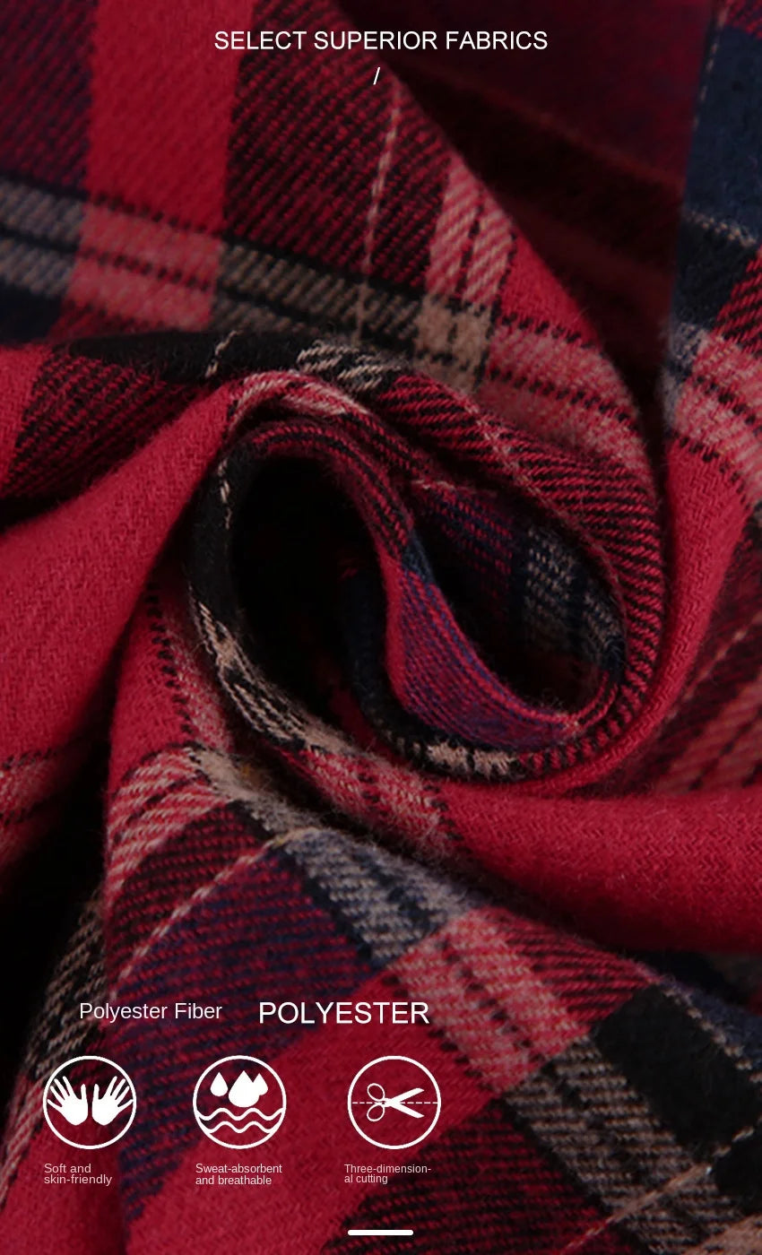 FSMG-Versatile Plaid Shirt For Women, Red Bright Grid, Oversized Blouse, Leisure And Fashionable Top, Spring And Autumn Seasons