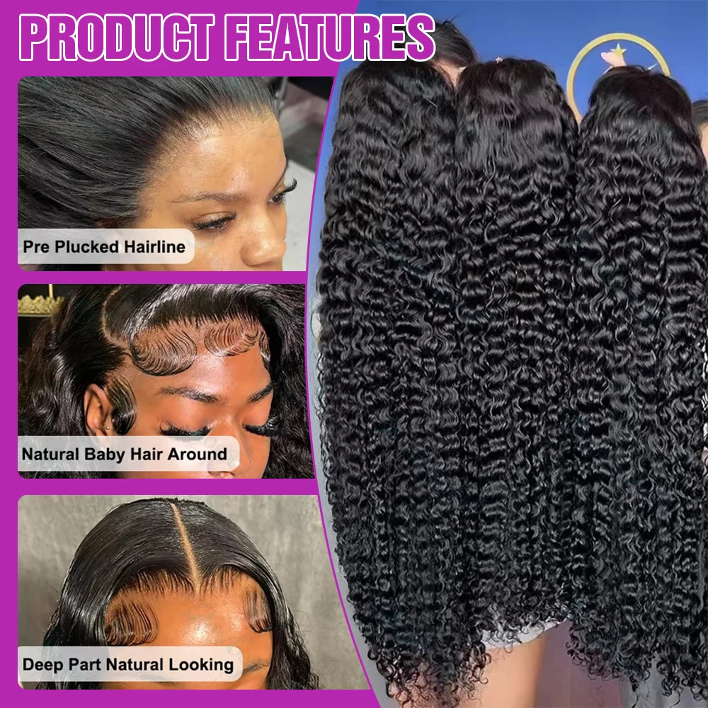 Glueless Deep Wave Water Curl Wig