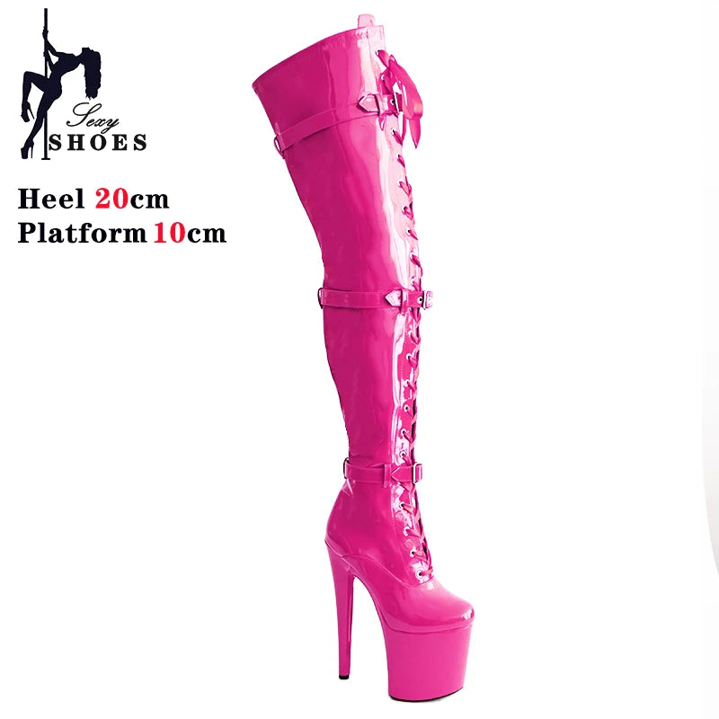 Sexy Over The Knee Platform Boots Belt Buckle for Women
