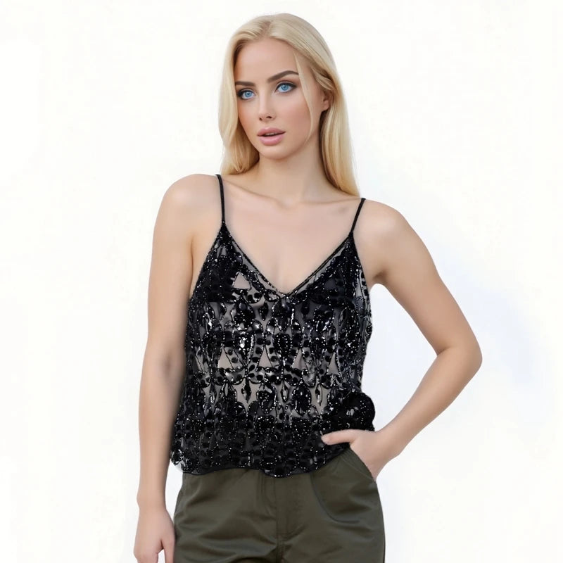 Festival Sparkle See Through Sequin Camisole for Women