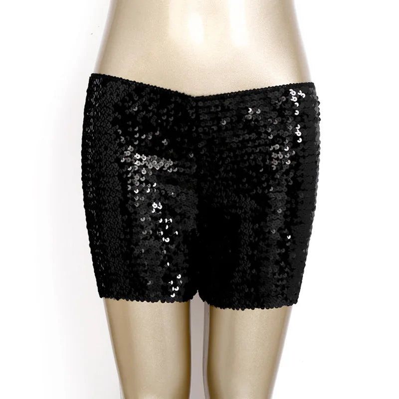 FAGADOER Y2K Sexy Sequin Shorts for Women Purple Golden Sparkling Low Waist Skinny Shorts Hot Girl Streetwear Bottoms 2025 New