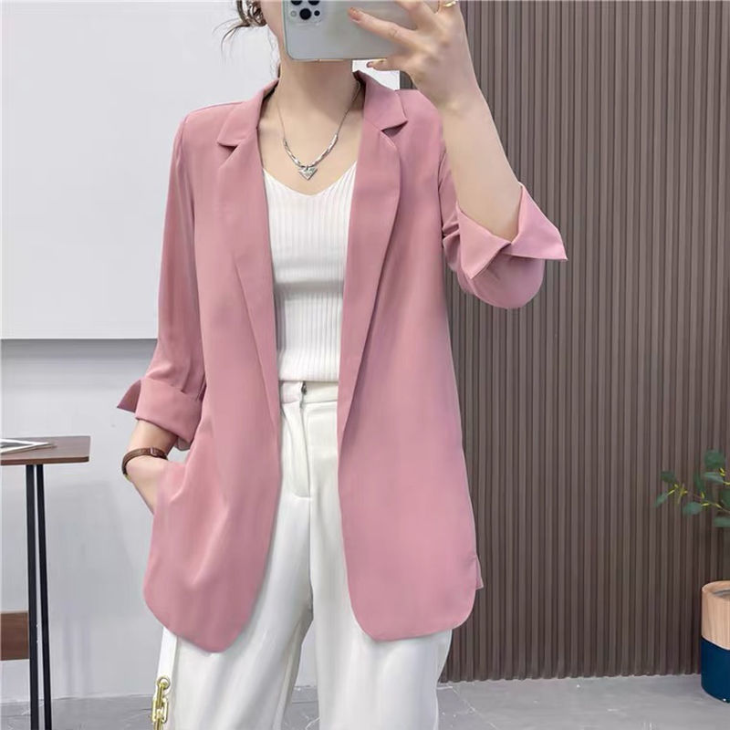 Purple Blazers Jacket for Women Fall Outfits Korean Long Trend Clothing Casual Women's Blazer Suits Tailoring 2025 Spring Coats