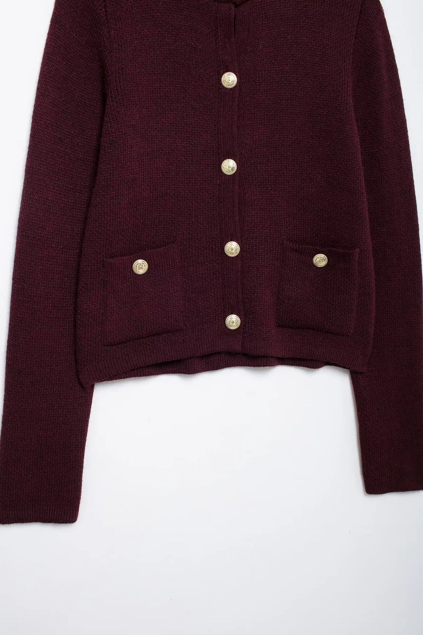 Winter Slim Knitted Cardigan with Button Details for Women