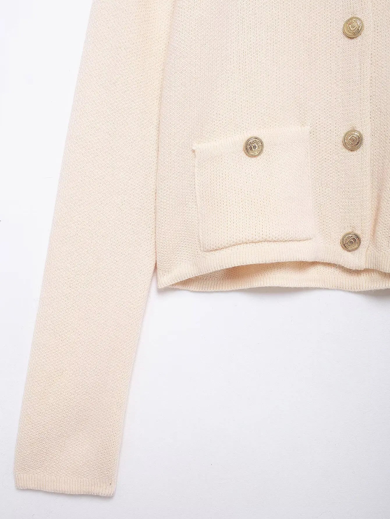 Winter Slim Knitted Cardigan with Button Details for Women