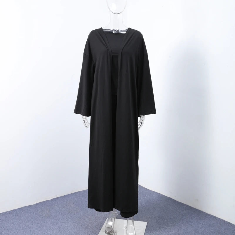 Casual Three Piece Shirt, Coat And Wide Leg Pants Set for Women