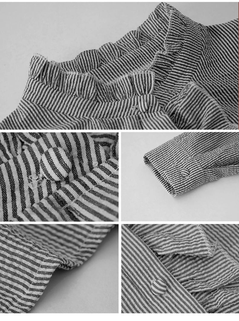 Striped Long-Sleeved Shirt for Women, A Stylish Commuter Top For Spring/Summer 2025
