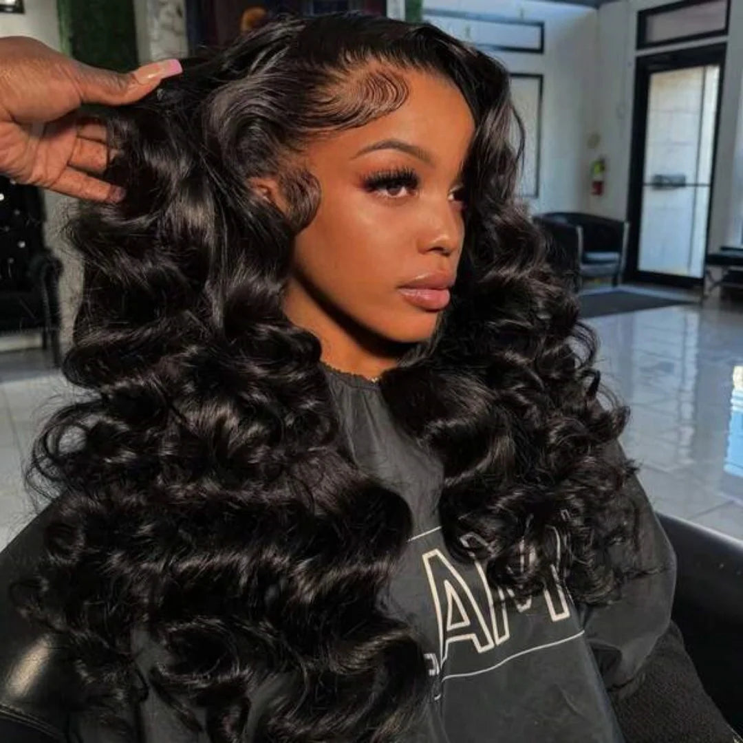 Long Deep Wave Glueless Lace Front Human Hair Wig for Women