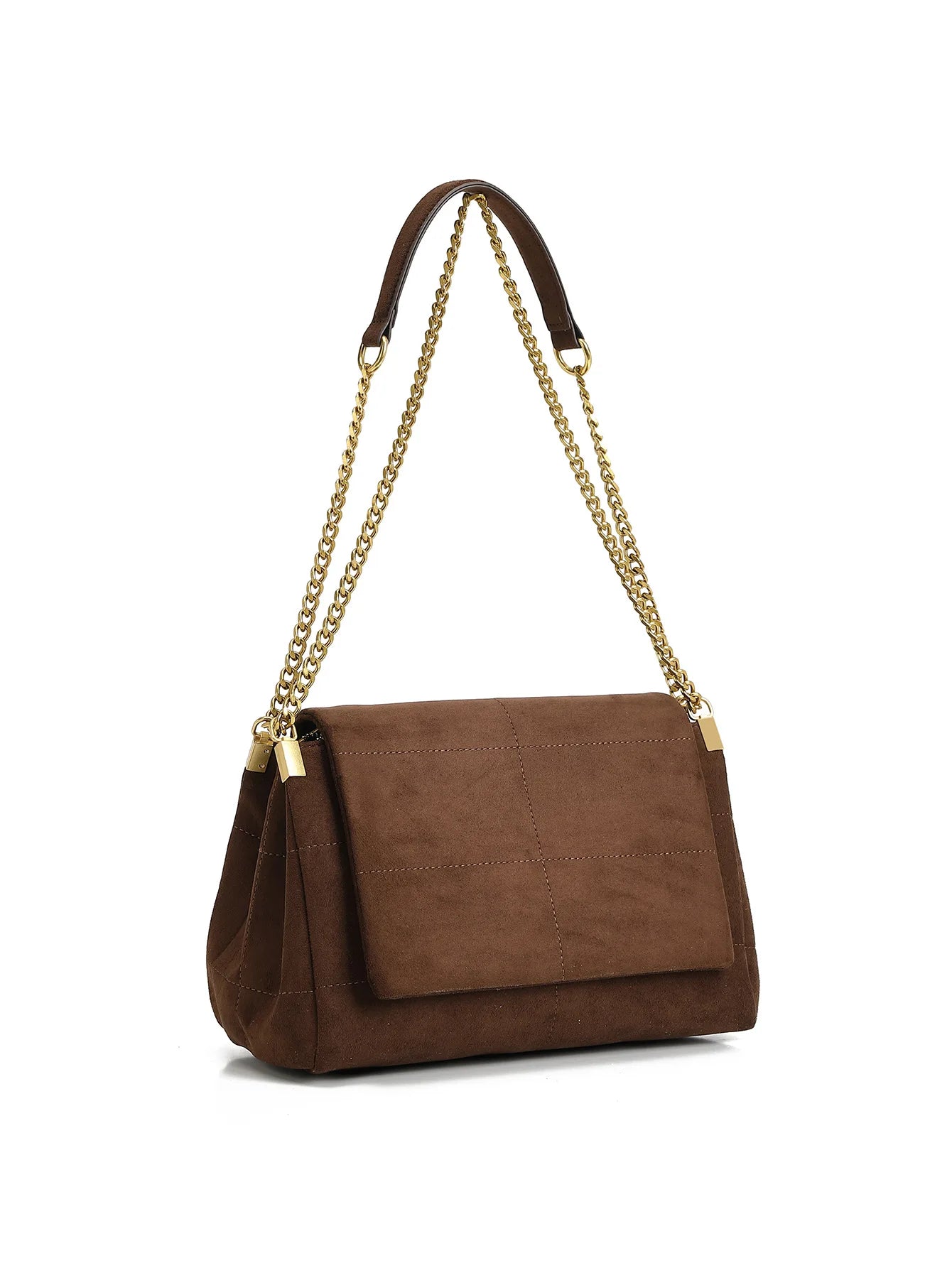 New Women Autumn Winter Suede Shoulder Bag Vintage Tote Bag with Chains Fashion Designer Luxury Handbags Retro Crossbody Bags