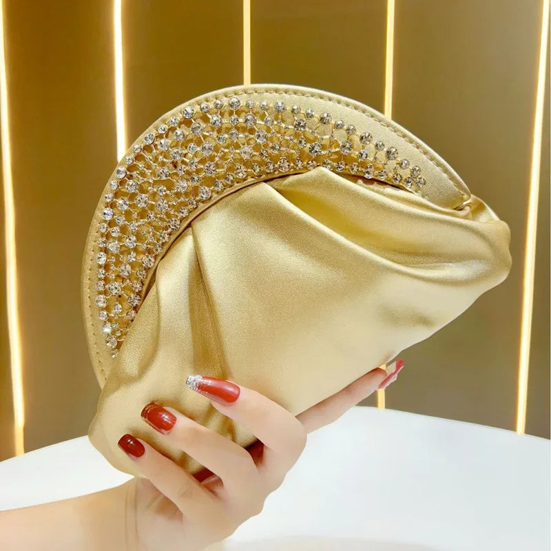 Sequined Chain Clutch Handbag