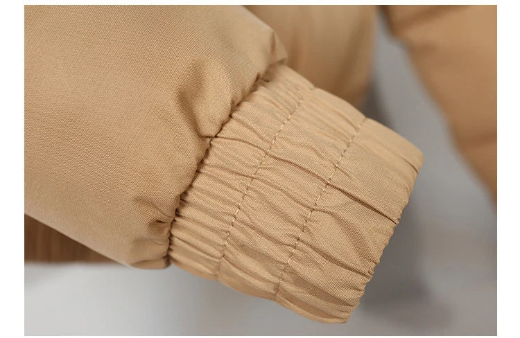 Solid Color Padded Winter Hooded Jacket
