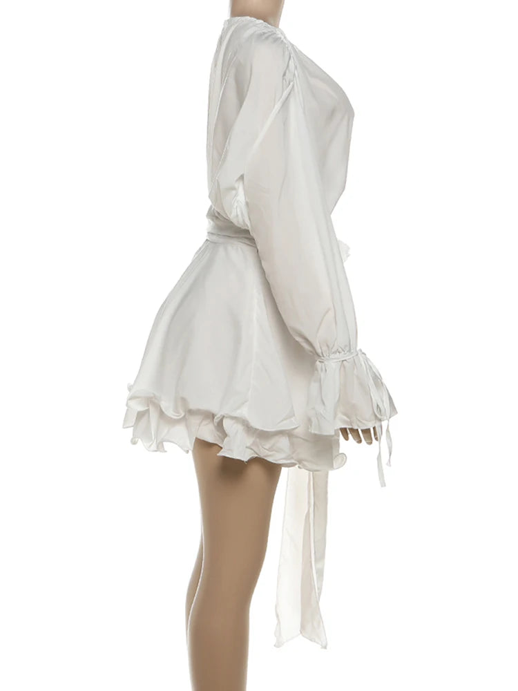 Stacked Ruffle Bandage Mini Dress