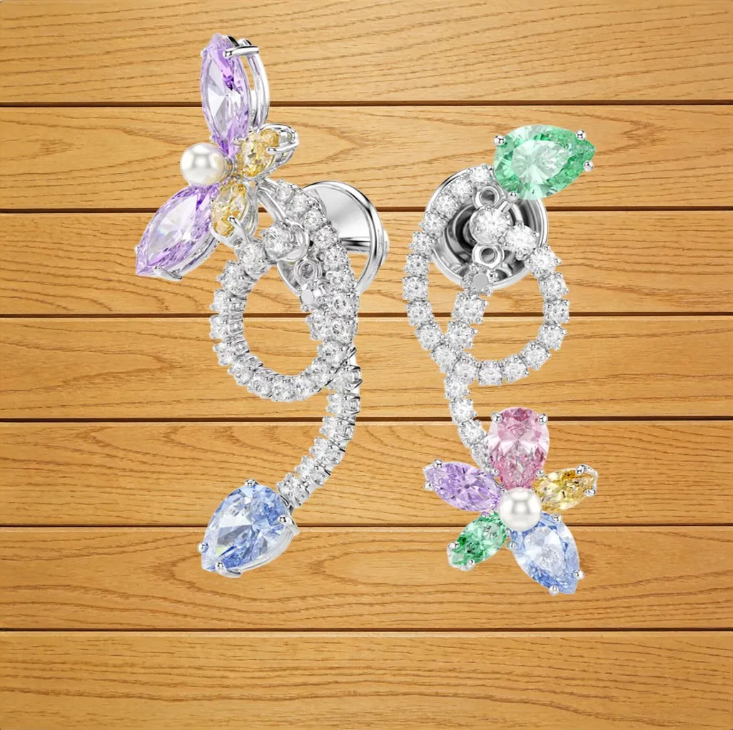 Elegant Bridal Zirconia Jewelry Set with Necklace and Earrings for Women