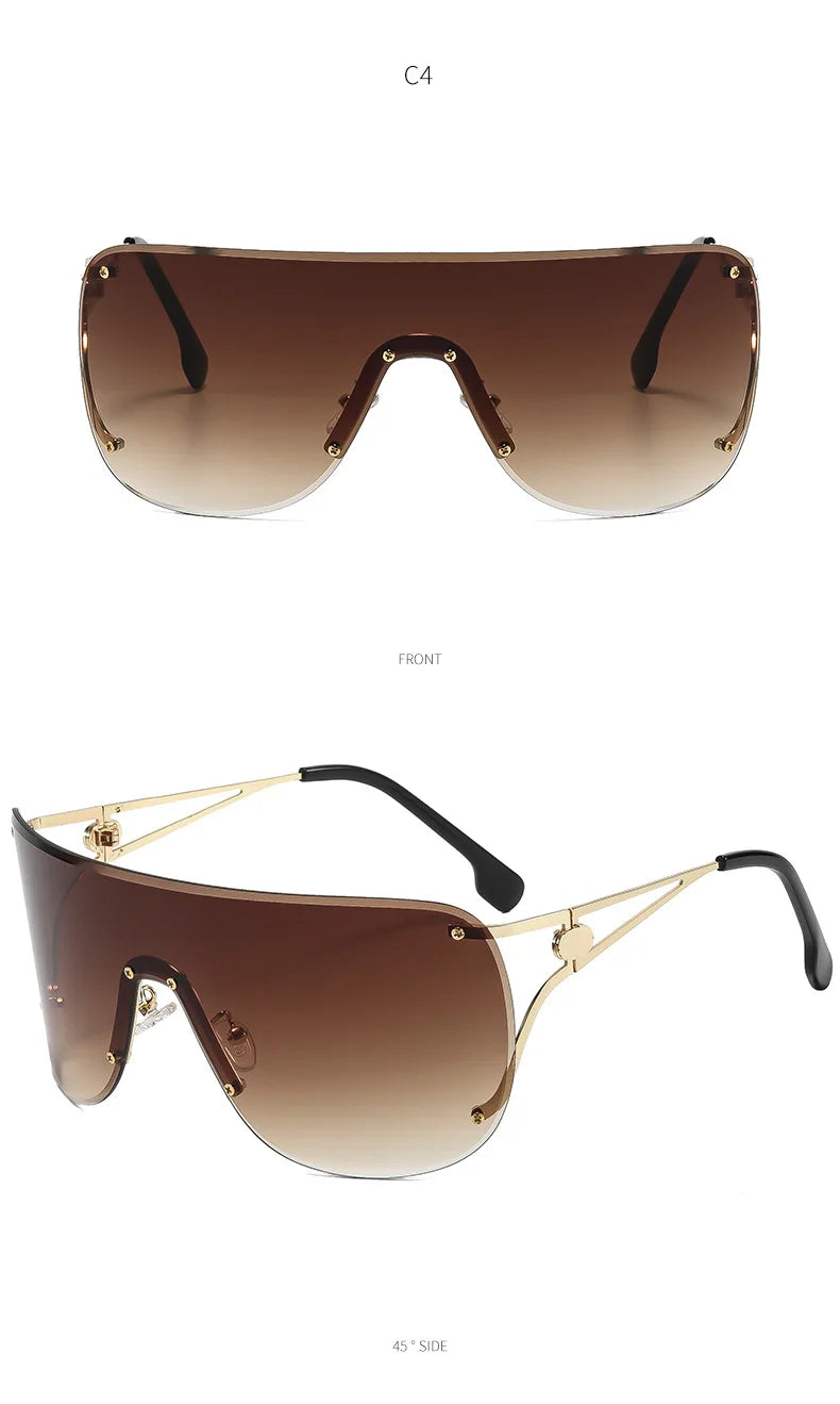 Oversized Shield Fashion Sunglasses