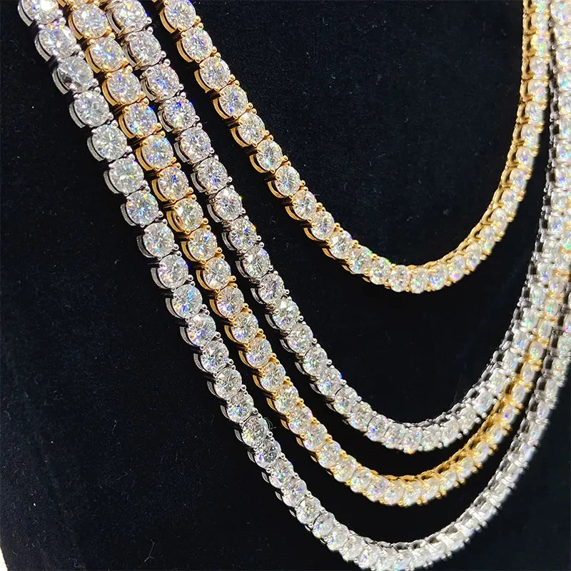 Moissanite Sterling Silver Tennis Chain Bracelet for Women