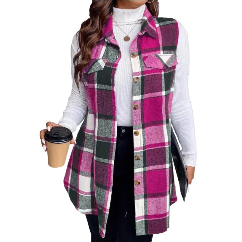 Plaid Sleeveless Shirt