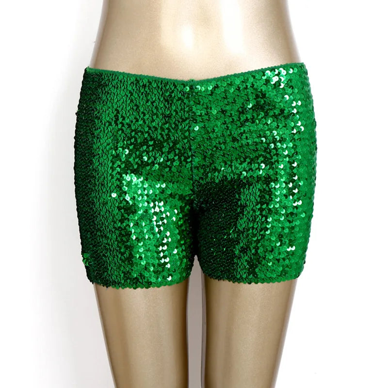 FAGADOER Y2K Sexy Sequin Shorts for Women Purple Golden Sparkling Low Waist Skinny Shorts Hot Girl Streetwear Bottoms 2025 New