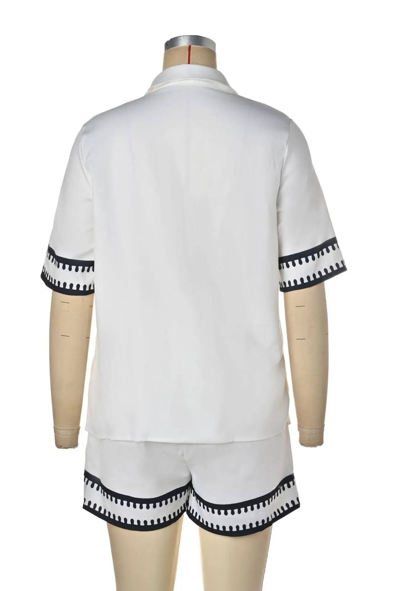 Printed Casual Two Piece Shirt and Shorts Set for Women
