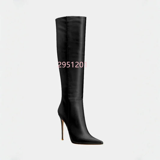 Pointed Toe Stiletto Knee Boots