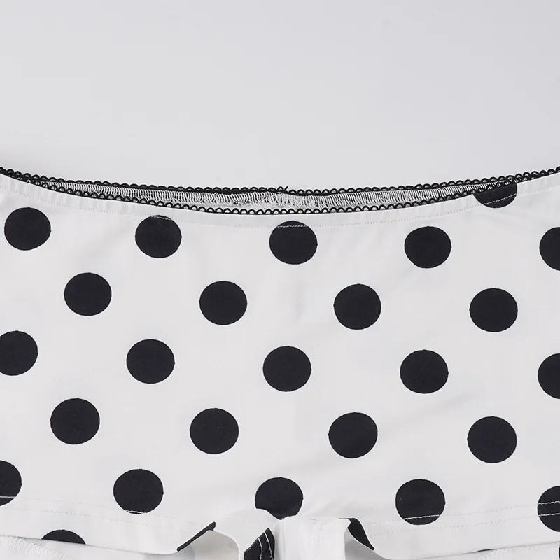 Mesh Letter Print See Through Polka Dot Two Piece Set for Women