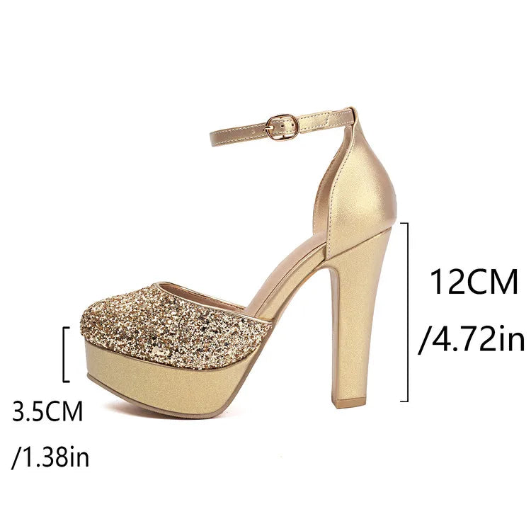 Luxe Sequin Closed Toe Evening Sandals