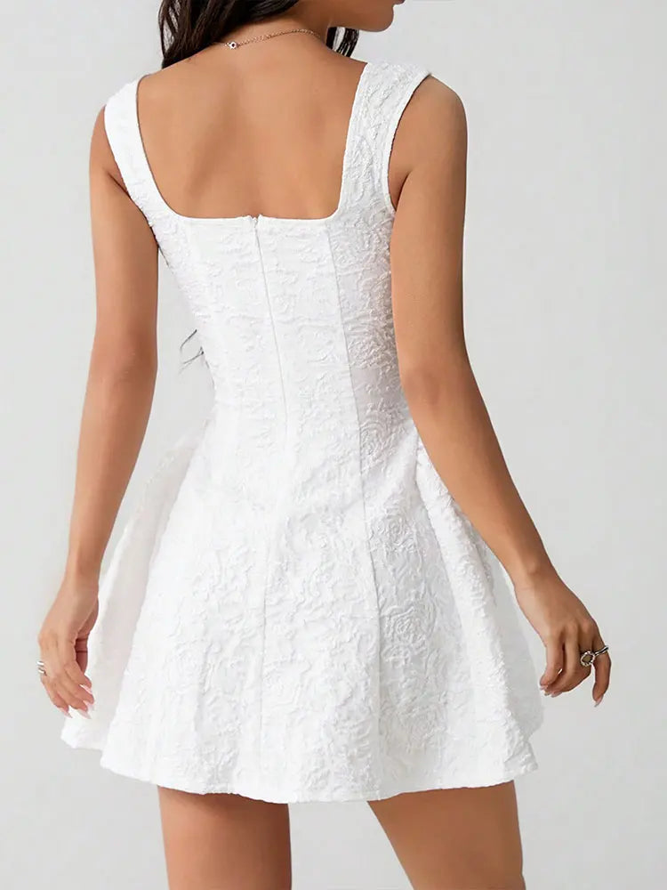 Summer New Women's Dresses Streetwear Fashion Tank Sleeve A-Line Dress Solid Sexy Club Party Female Backless Dresses Clothing