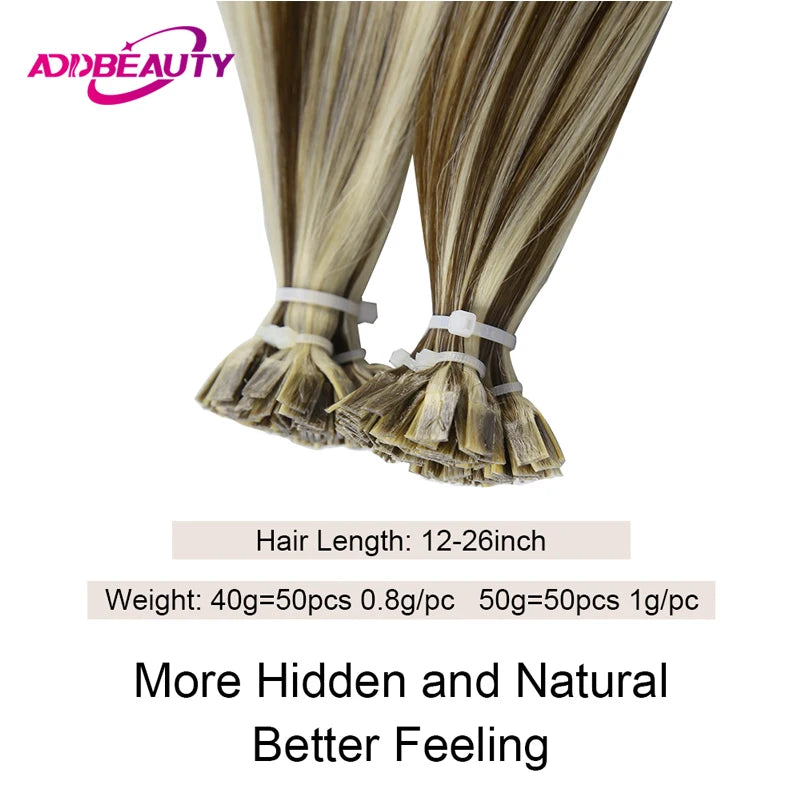 Straight Keratin Fusion Human Hair Extensions for Women