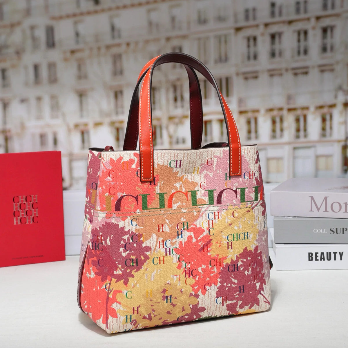 Printed Faux Leather Bucket Shoulder Bag
