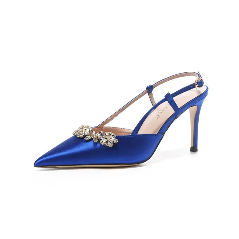 Crystal Buckle Pointed Pumps