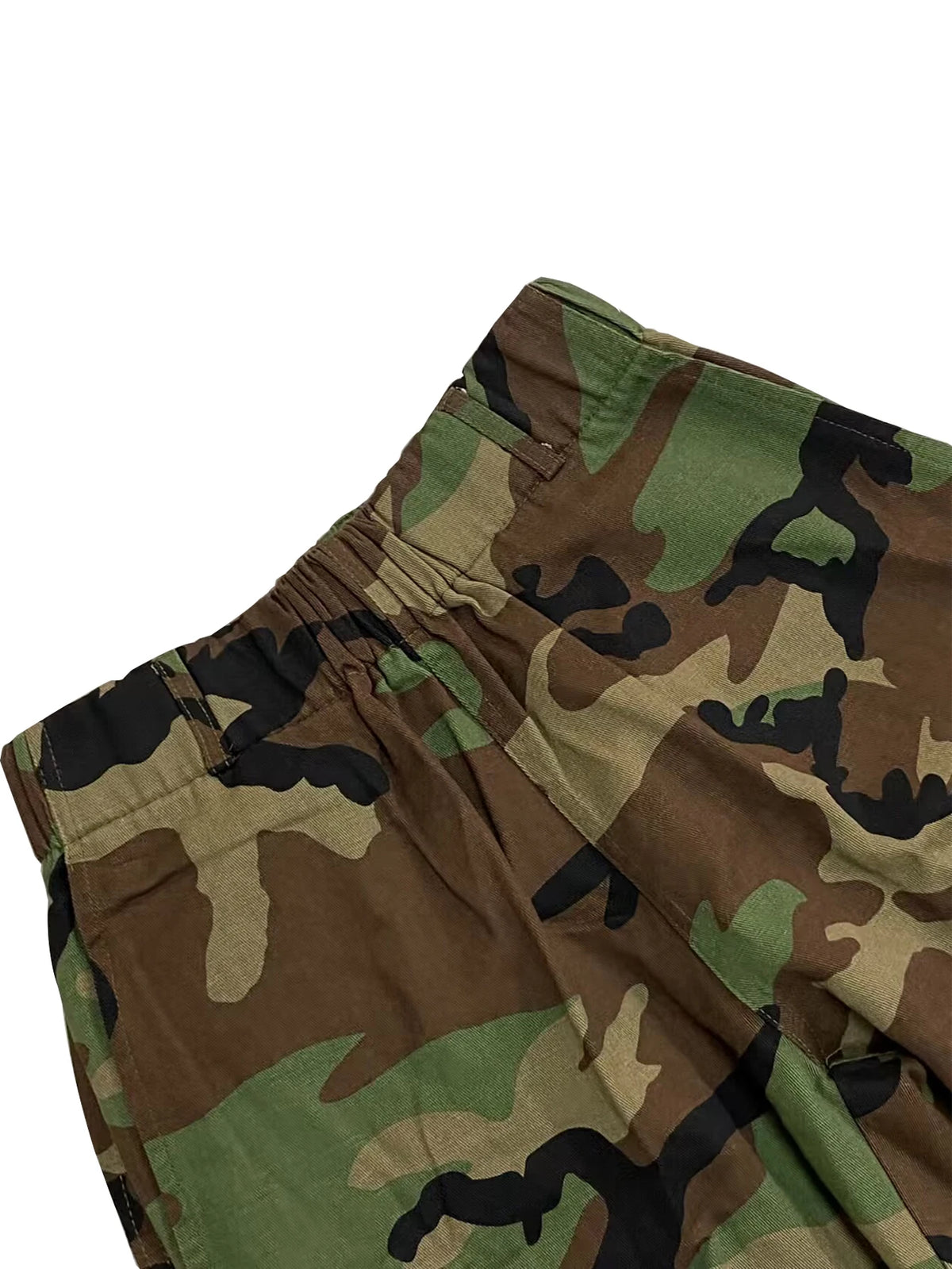 Printed Camo Multi Pocket Casual Shorts with Elastic Waist for Women