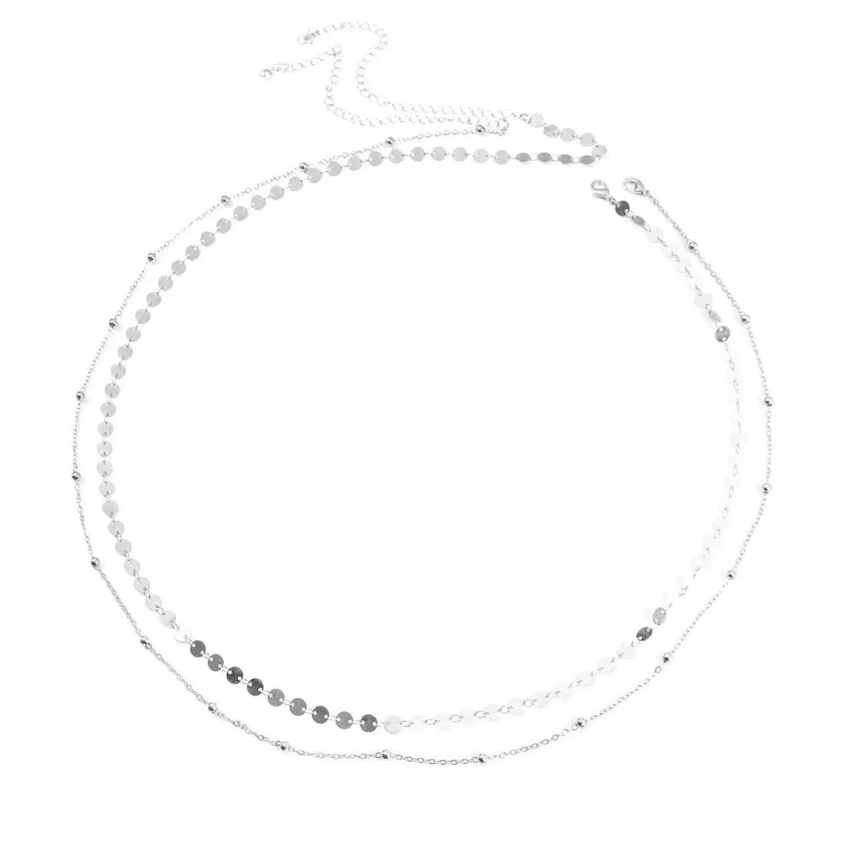 Double Layer Beaded Metal Waist Chain