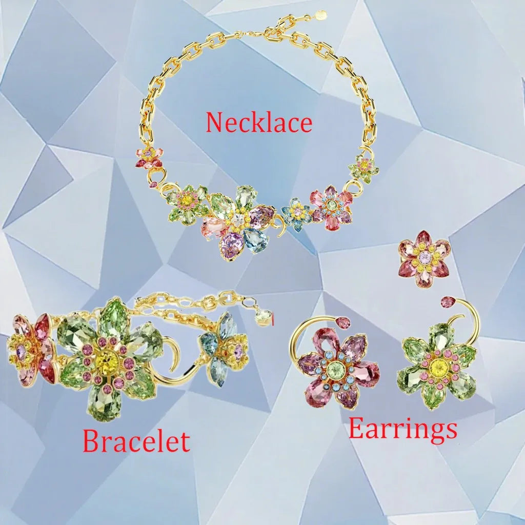 Gold Plated Zirconia Crystal Pendant Set for Women