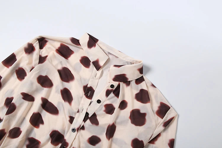 Full Sleeve Polka Dot Patchwork Bodycon Dress for Women