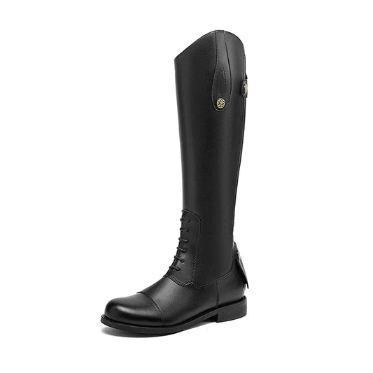 Leather Knee High Riding Boots