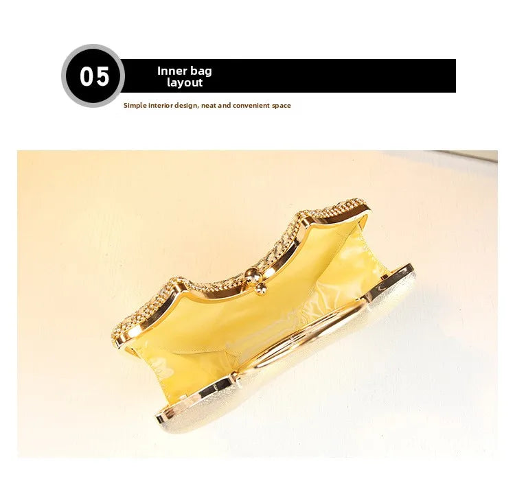New Evening Women's Bag Luxury Brand Diamond-encrusted Sparkling Dinner Party Handbag Diamond-encrusted Women's Shoulder Bag