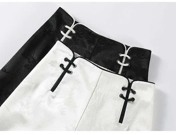 Jacquard High Waist Wide Leg Pants