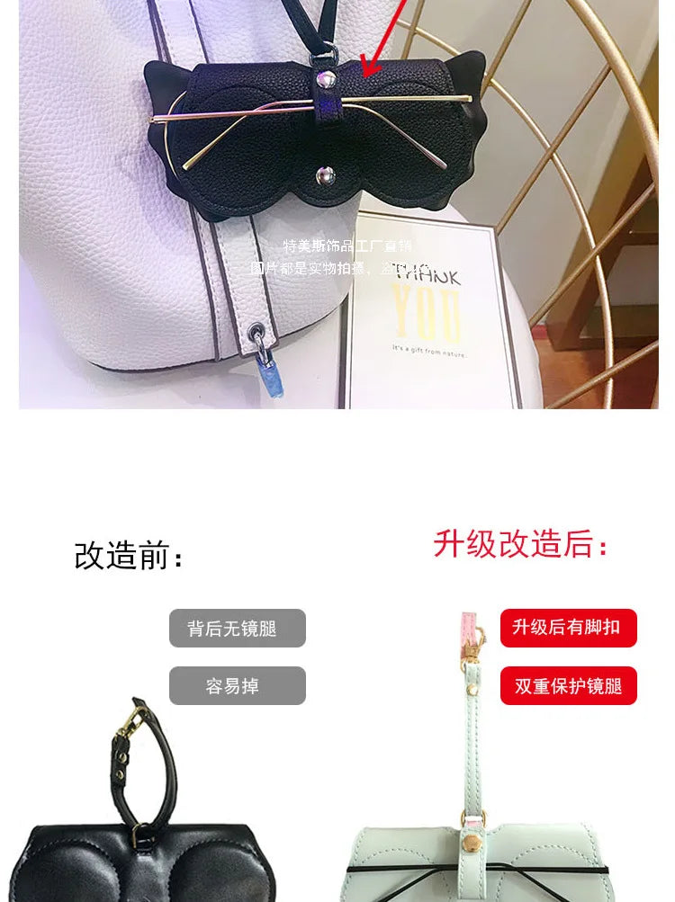 Diamonds cute glasses clip ins fashion sunglasses bag portable sunglasses case protective cover bag bag hanging jewelry