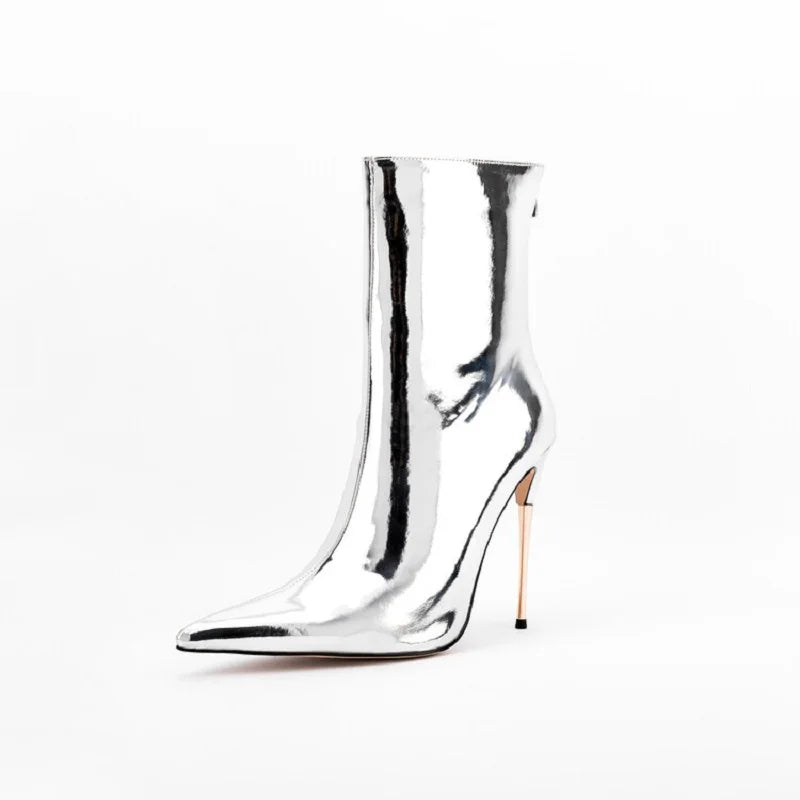 Glam Shiny Back Zipper Over The Knee Boots for Women