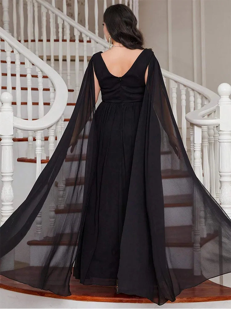 Chiffon V Neck Maxi Dress