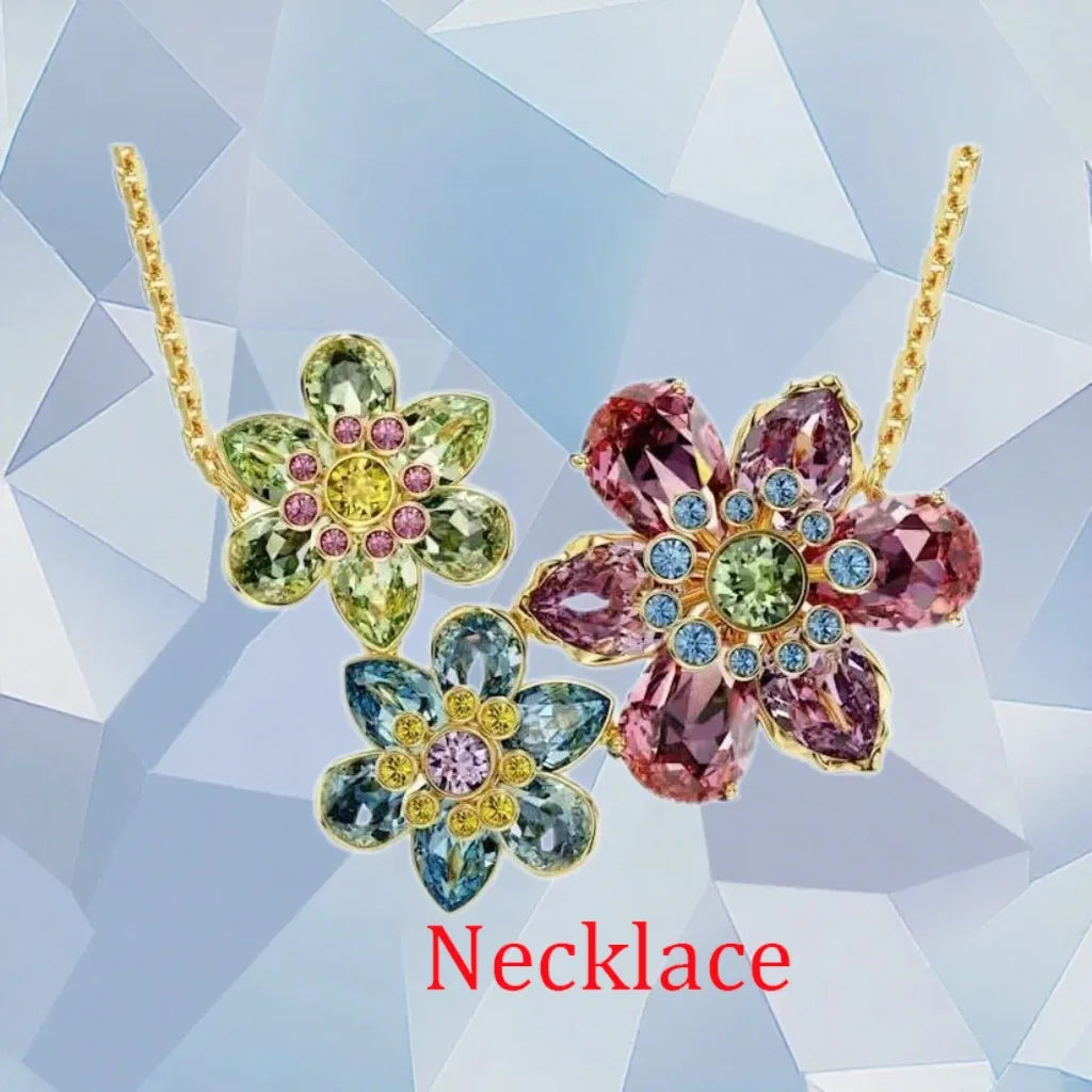 Gold Plated Zirconia Crystal Pendant Set for Women