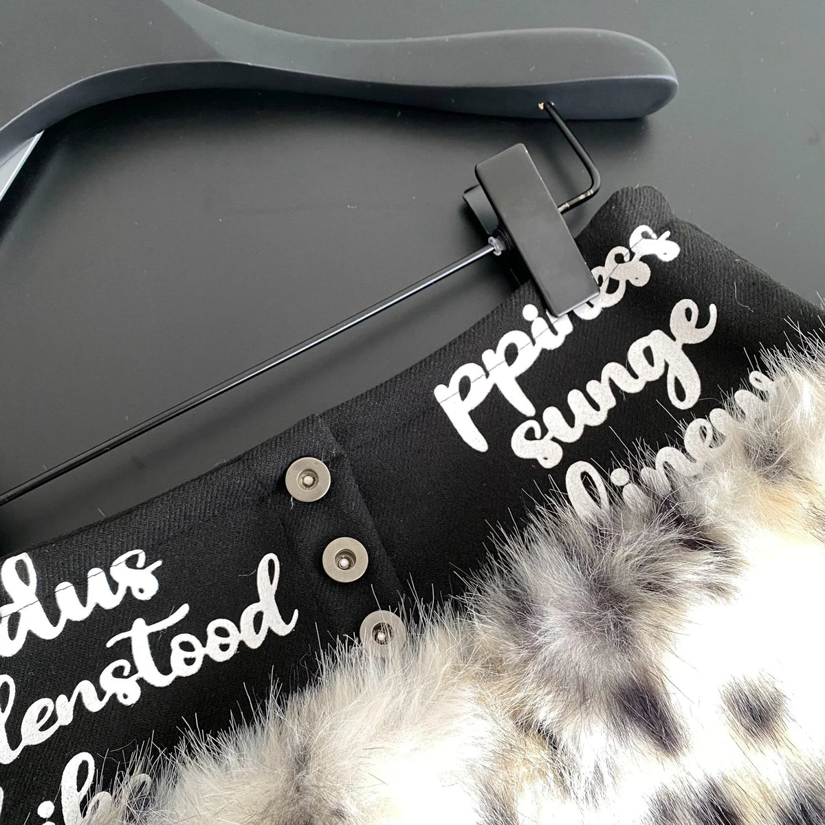 Leopard Print Furry A-Line Mini Skirt With Zipper for Women