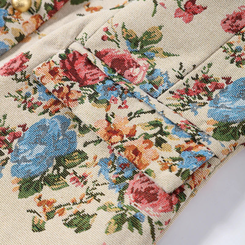 Elegant Striped Embroidered Open Stitch Jacket for Women