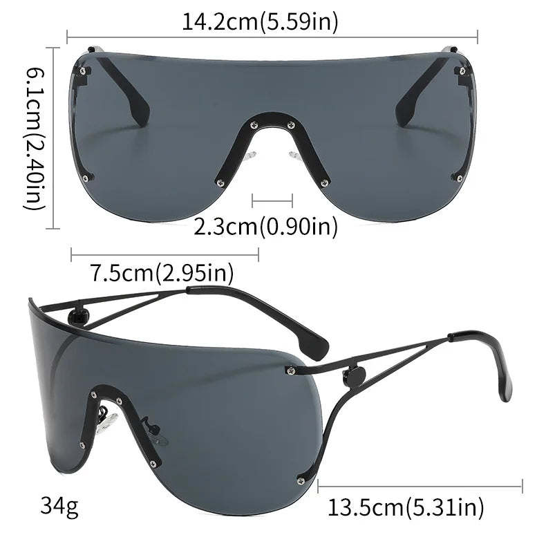 Oversized Shield Fashion Sunglasses