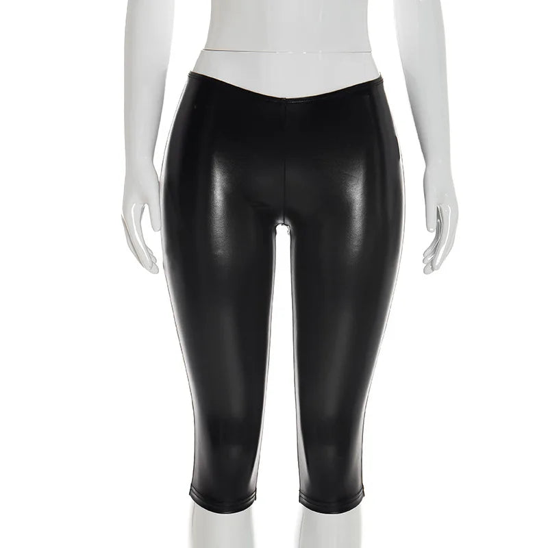 Patchwork Low-Waist Bodycon Pants With Stretch for Women