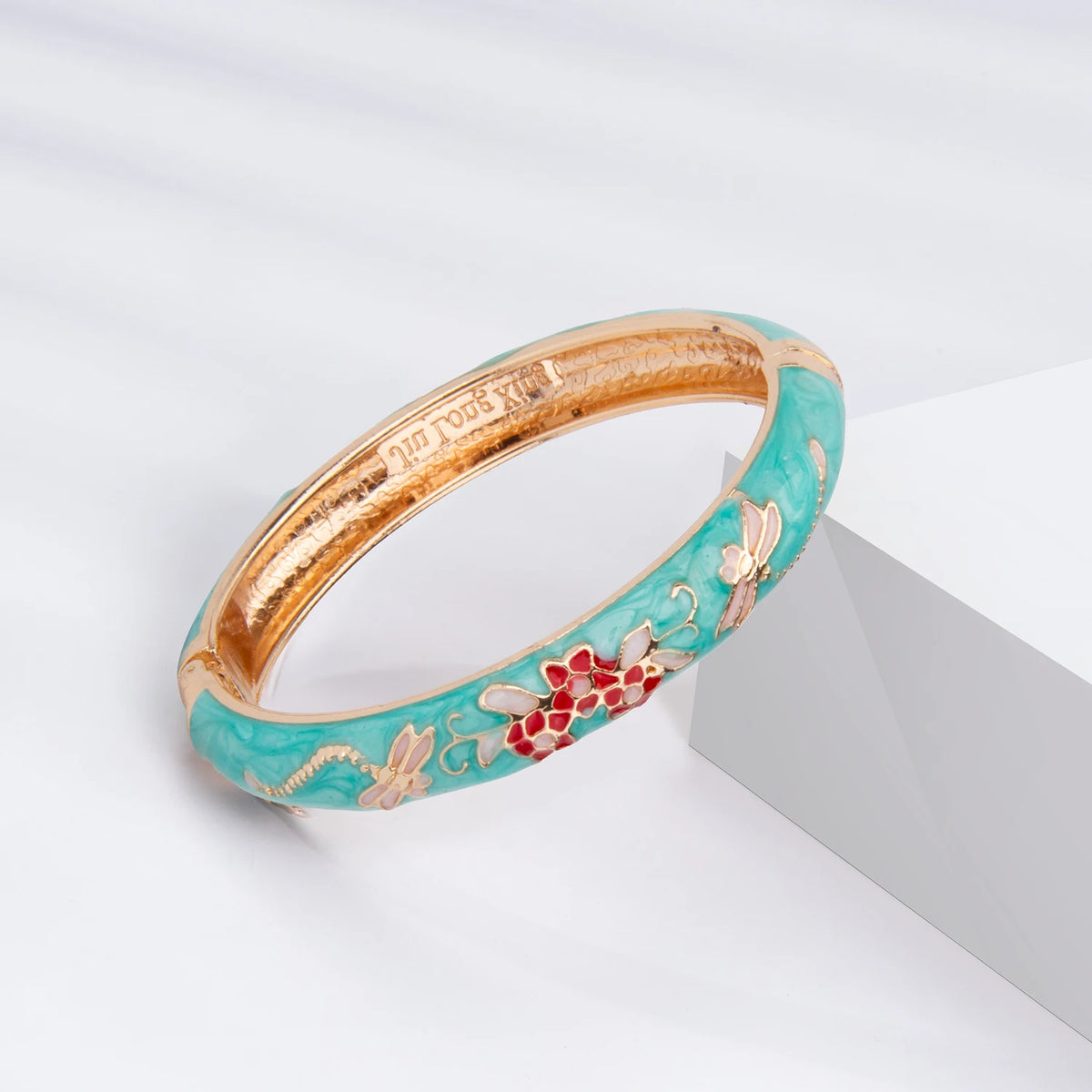 Floral Enamel Bangle Bracelet