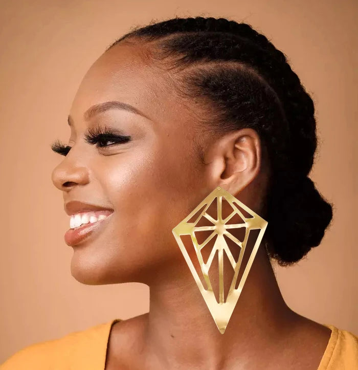 Fashion Jewelry Big Gold Color Round Geometric Earrings Dangle Drop Earrings For Women African Wedding Party Gifts