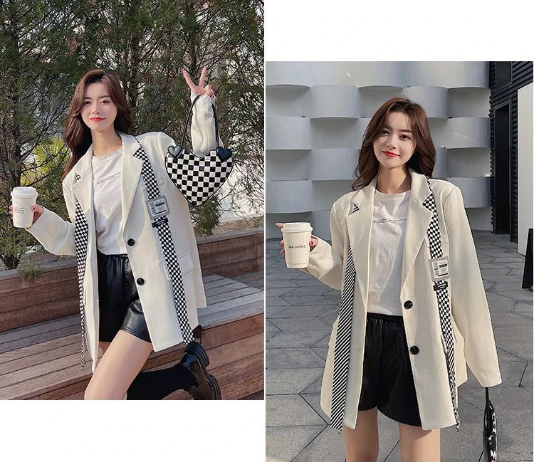 Jacket For Women Casual Long Trend Blazers Luxury Women's Clothing High Quality Clearance Korean 2025 Coat Fall Outfits Blazer
