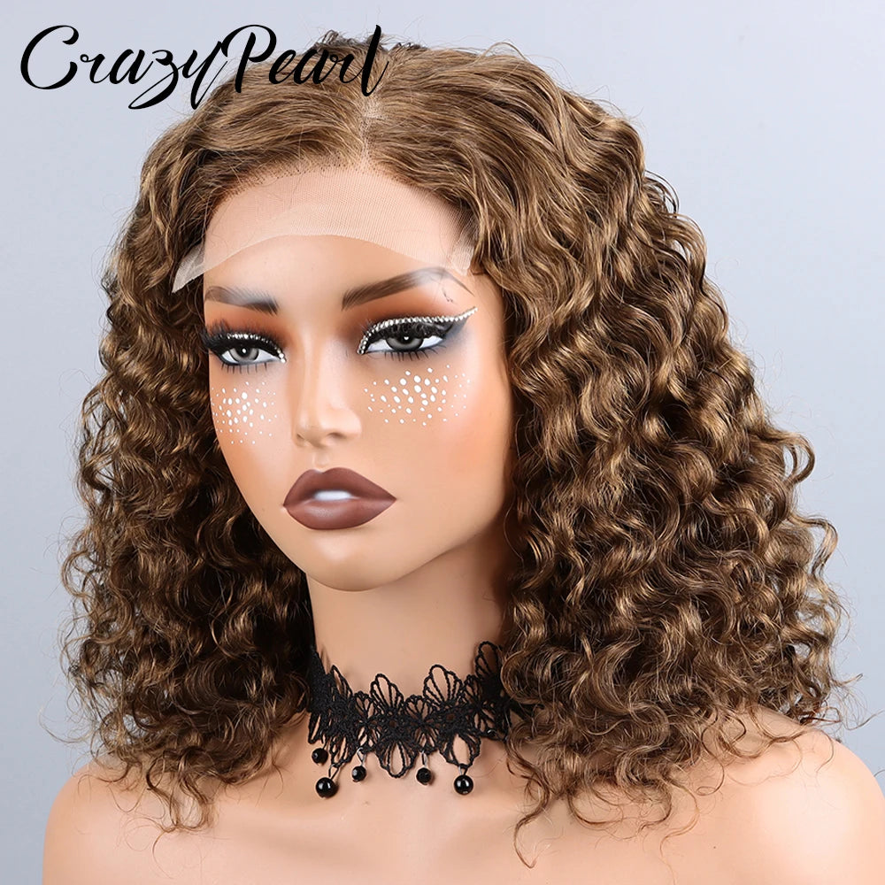Pre Plucked Water Wave Closure Lace Front Wig for Women