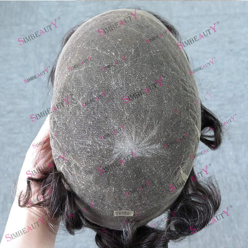 Breathable Curly Invisible Full Lace Human Hair Wig for Women