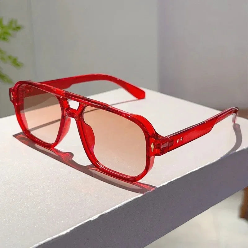 Vintage Double Bridge Square Sunglasses